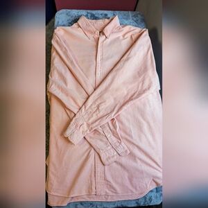 Ralph Lauren Button Shirt Mens 3XLT Pink Flesh Pony Long Sleeve Preppy Tall